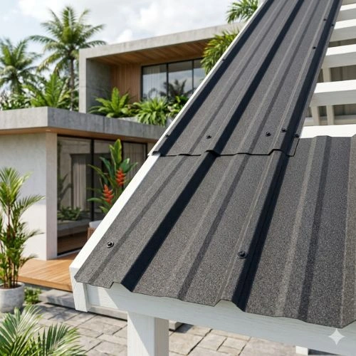 Atap Spandek Pasir untuk rumah modern di Pekanbaru