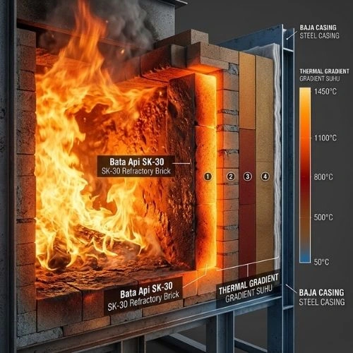Supplier Bata Tahan Api (Fire Brick) SK-30 Pekanbaru atau Toko Bata Tahan Api menyediakan berbagai kebutuhan Bata Tahan Panas (bata refractory) untuk aplikasi instalasi industri bersuhu tinggi yang membutuhkan material bersuhu tinggi. Dapatkan informasi Harga Bata Refractory, Harga Bata Api per-biji & Harga Bata Api SK-30  sesuai jumlah dan kebutuhan berbagai aplikasi seperti Furnace, Kiln, Tungku, Boiler & Industri berat