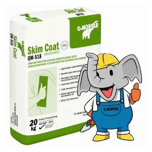 Butuh G-MORTAR QM-518 SKIM COAT PREMIUM WHITE Pekanbaru? Hubungi Toko Berkah Sentosa