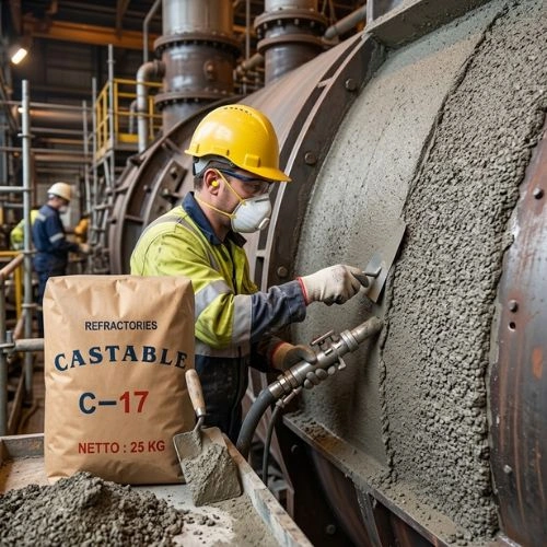 Bagi Anda yang sedang mencari Supplier Castable C-17 Semen Api, kami menyediakan material refractory untuk berbagai kebutuhan industri bersuhu tinggi. Castable C-17 dapat digunakan sebagai material pelapis tahan panas pada furnace, kiln, tungku, boiler, dan aplikasi industri lainnya. Dapatkan informasi Harga Refractory Cement Castable, termasuk Harga Semen Api per Sak, Harga Semen Api C-17, maupun Harga Semen Tahan Panas, silakan hubungi kami untuk mendapatkan informasi produk, ketersediaan stok, dan penawaran harga sesuai kebutuhan proyek Anda.