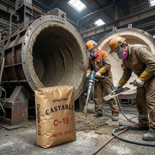 Kami Supplier Castable C-18 Semen Api & Toko  Semen Api menyediakan material refractory untuk berbagai kebutuhan industri yang membutuhkan ketahanan terhadap suhu tinggi. Castable C-18 dapat digunakan sebagai material pelapis pada furnace, kiln, tungku, boiler, dan berbagai aplikasi industri lainnya. Dapatkan informasi Harga Refractory Cement Castable, Harga Semen Api per Sak, maupun Harga Semen Api C-18 dan Harga Semen Tahan Panas, Anda dapat menghubungi kami untuk mendapatkan informasi produk, ketersediaan stok, serta penawaran harga yang sesuai dengan kebutuhan proyek.