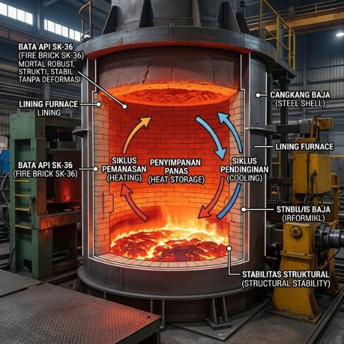 Kami merupakan Supplier Bata Tahan Api (Fire Brick) SK-36 yang menyediakan bata tahan panas untuk berbagai kebutuhan industri, seperti furnace, kiln, tungku pembakaran, boiler, dan aplikasi bersuhu tinggi lainnya. Sebagai Toko Bata Tahan Api, kami menyediakan Informasi Harga Bata Refractory, Harga Bata Api per-biji, Harga Bata Api SK-36 & Harga Bata tahan panas